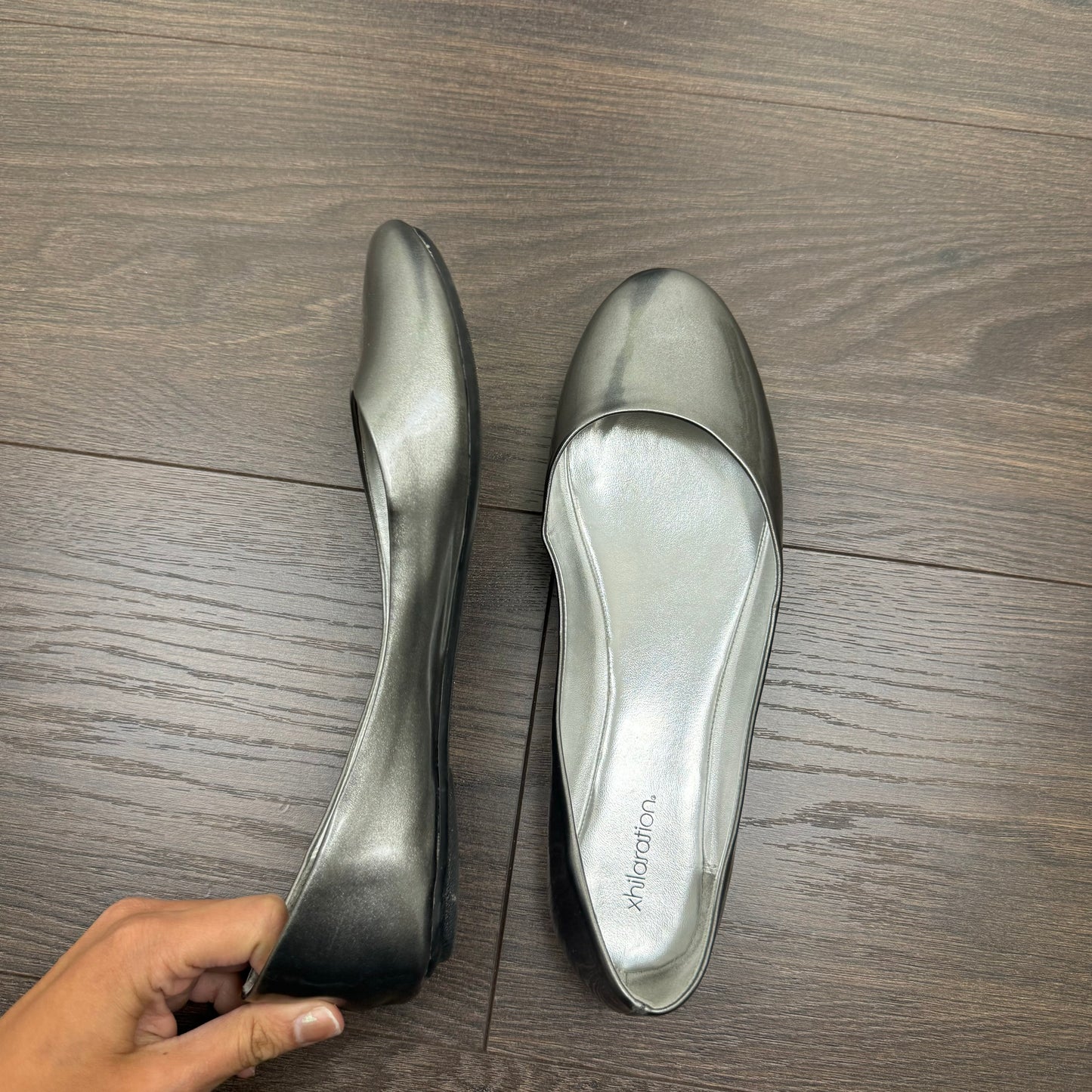 Silver Ballet Flats