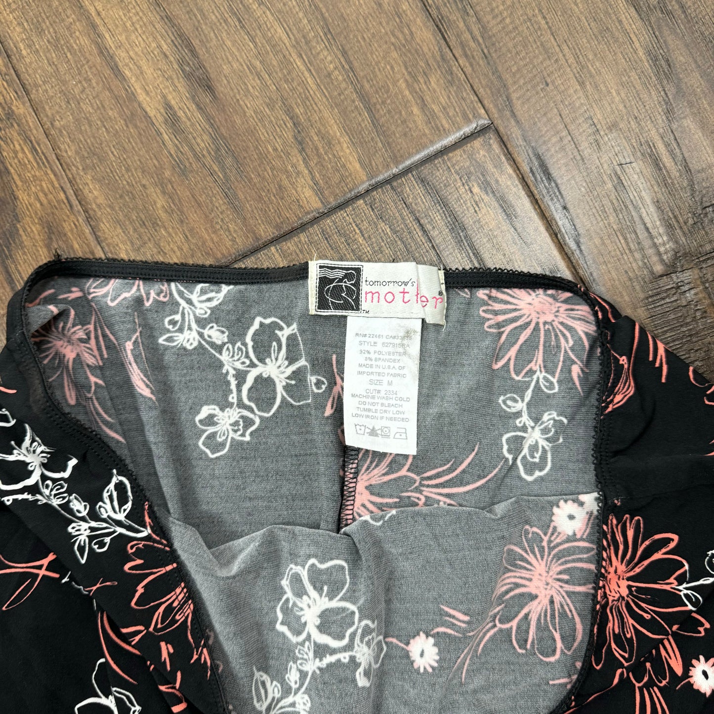 Black Floral Print Midi Skirt