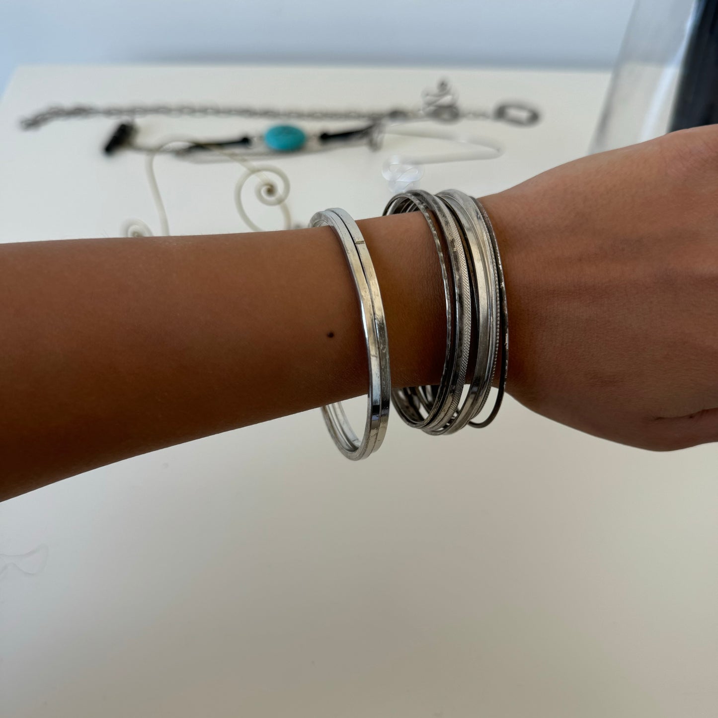 Vintage Silver Bangle Stack