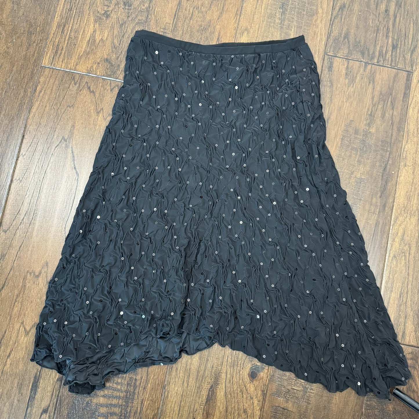 Vintage Black Midi Asymmetric Skirt