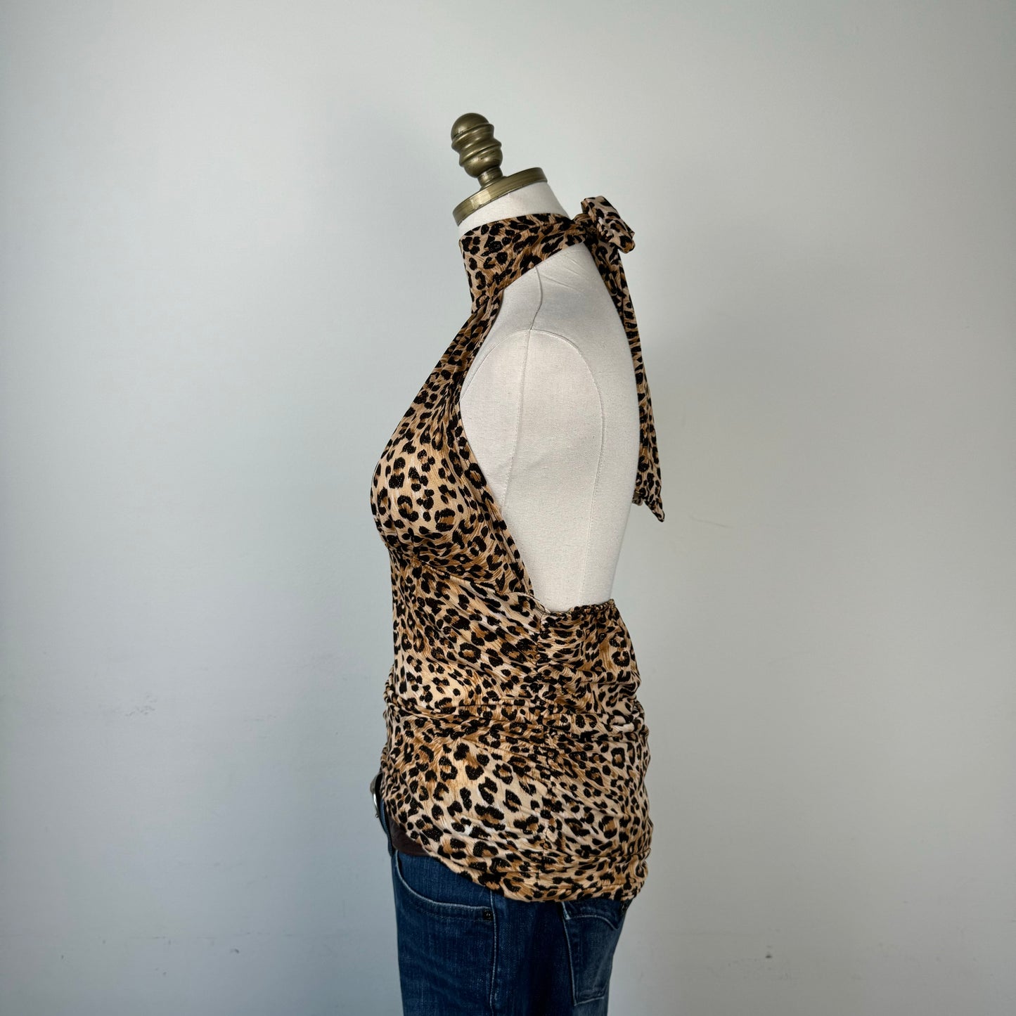 90s Leopard Print Halter Top
