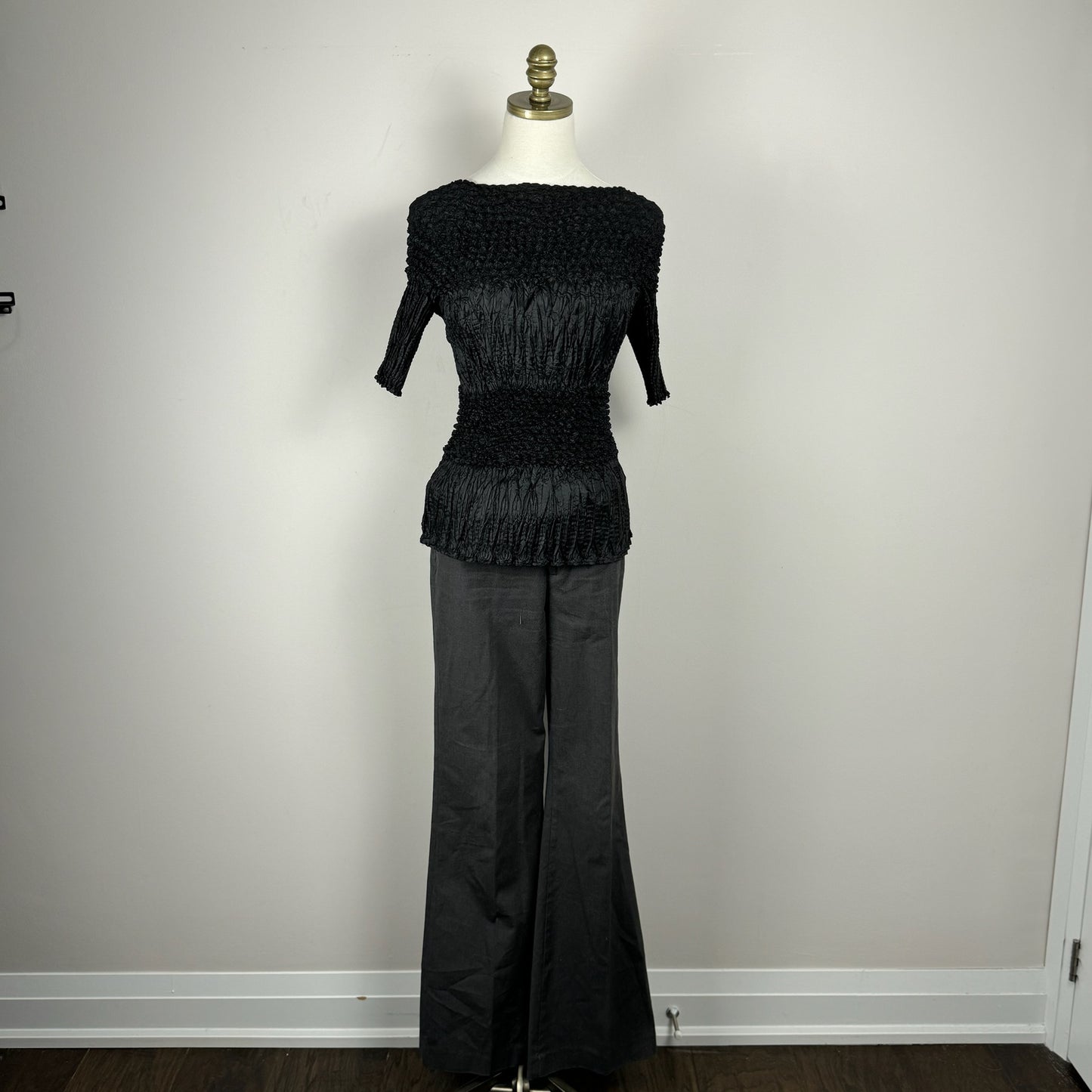 Vintage Black Textured Top