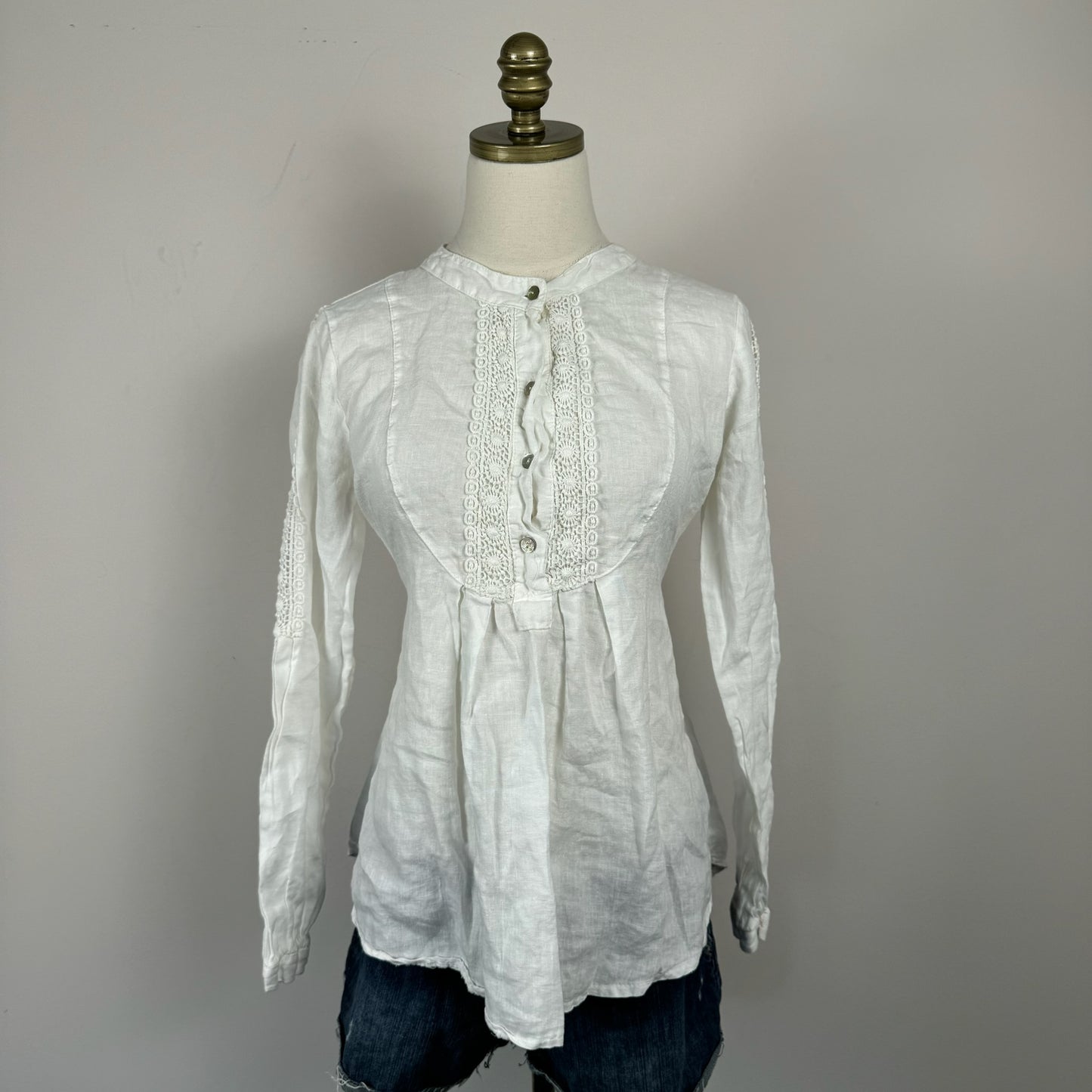 Boho Linen White Euro Summer Top