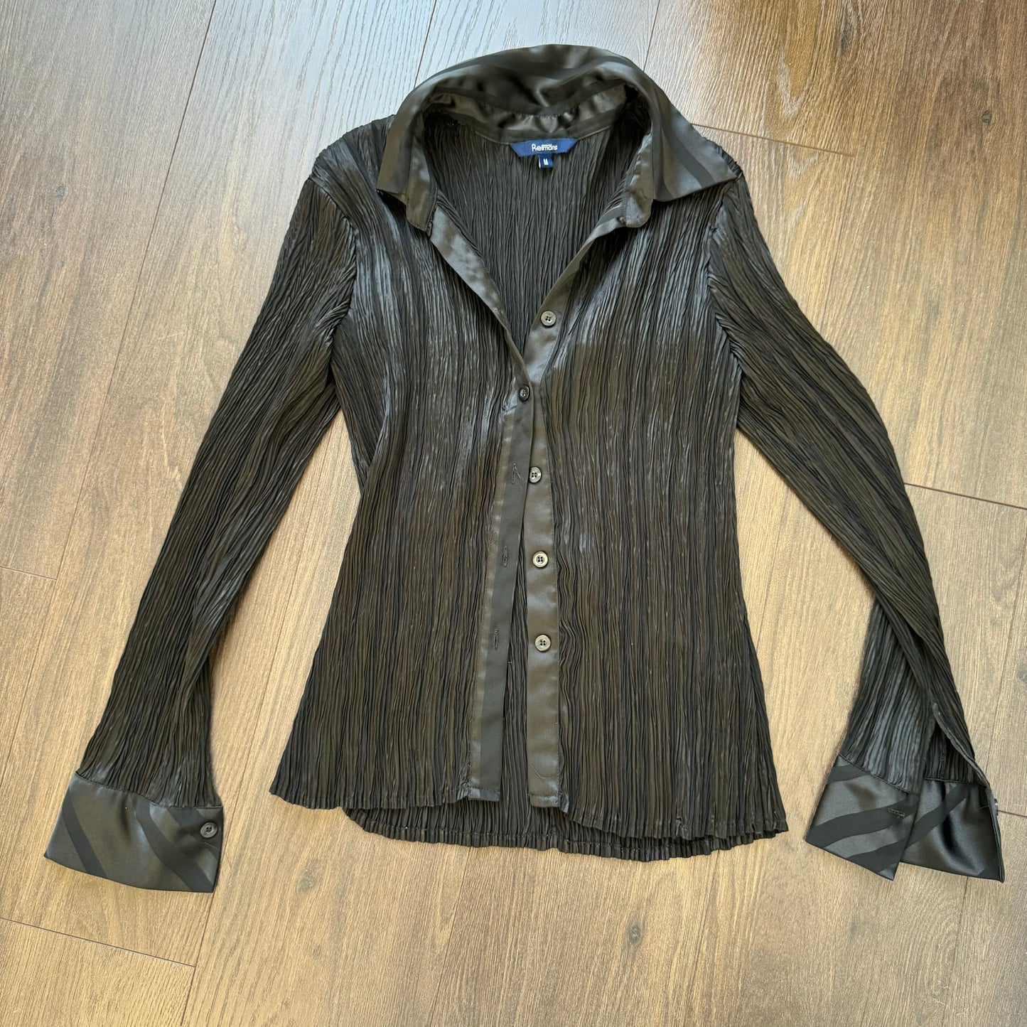Vintage Pleated Button Up Shirt
