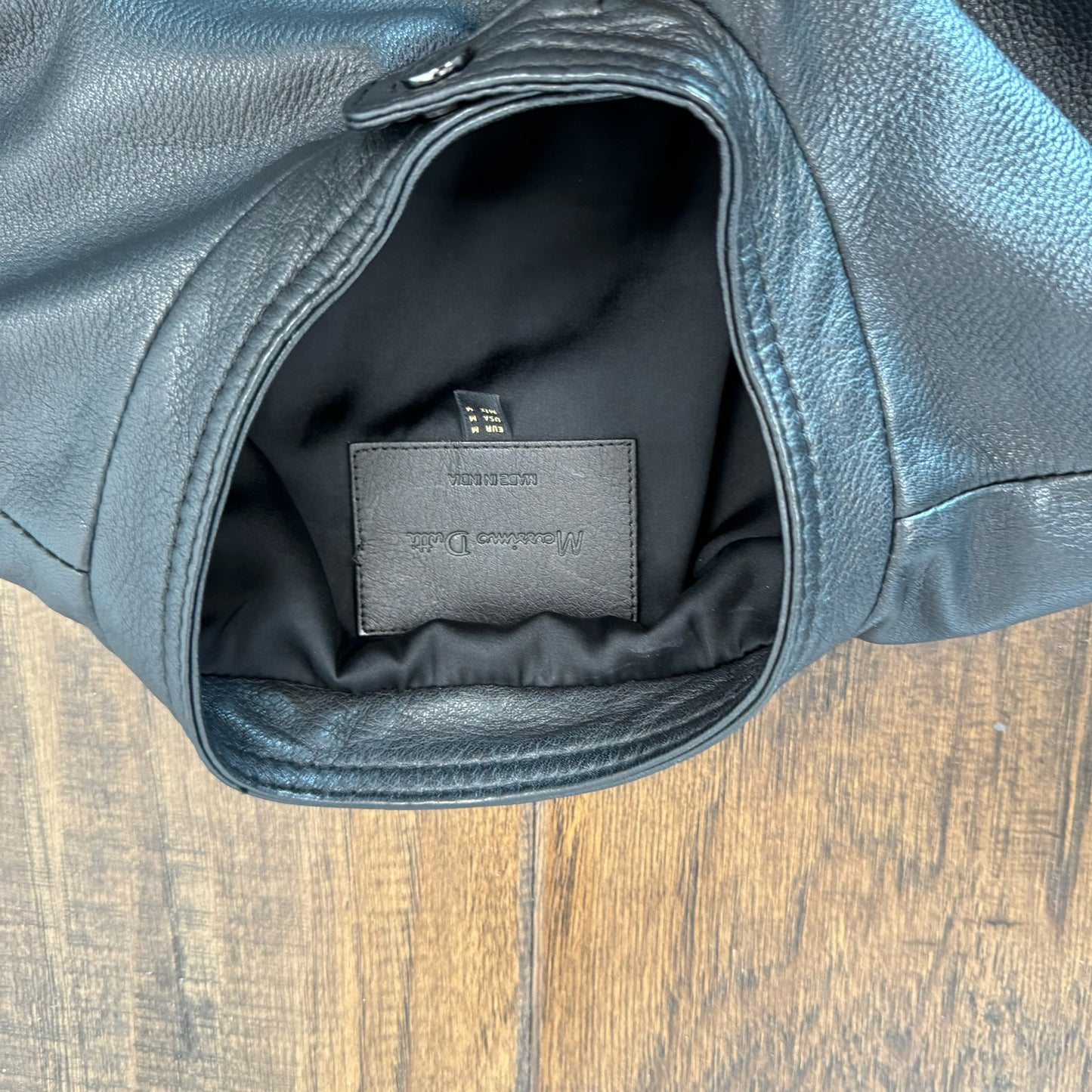 Black Faux Leather Fitted Moto Jacket