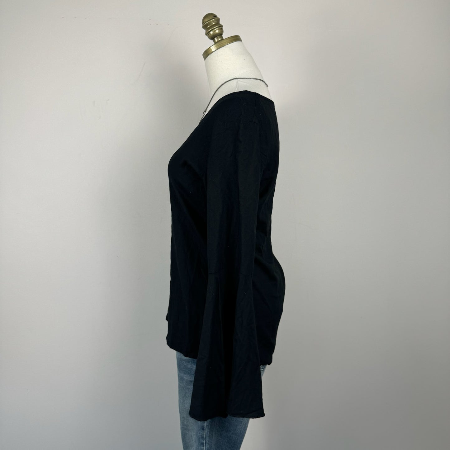 Black Bell Sleeve Top