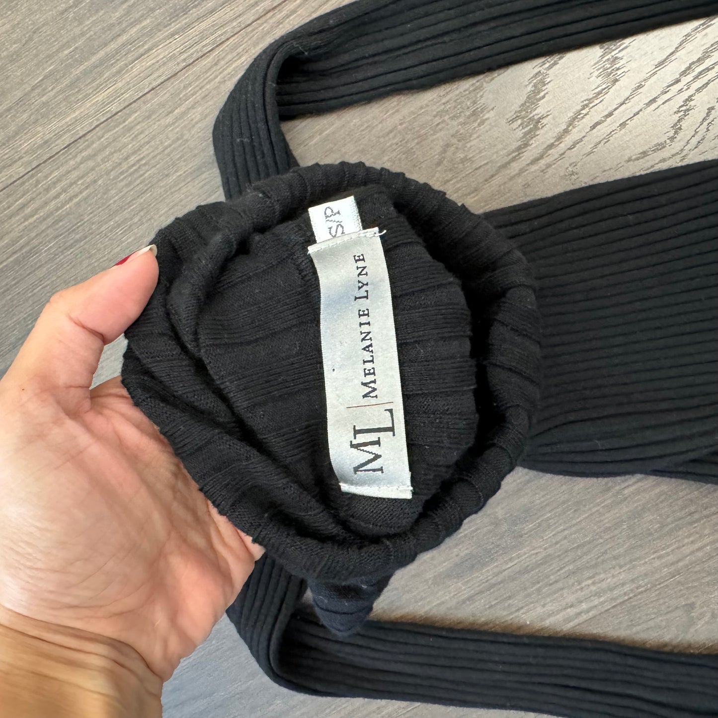 Black Ribbed Knit Fitted Turtleneck Sweater