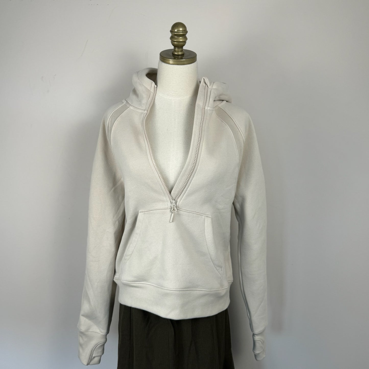 Beige Half Zip Hoodie