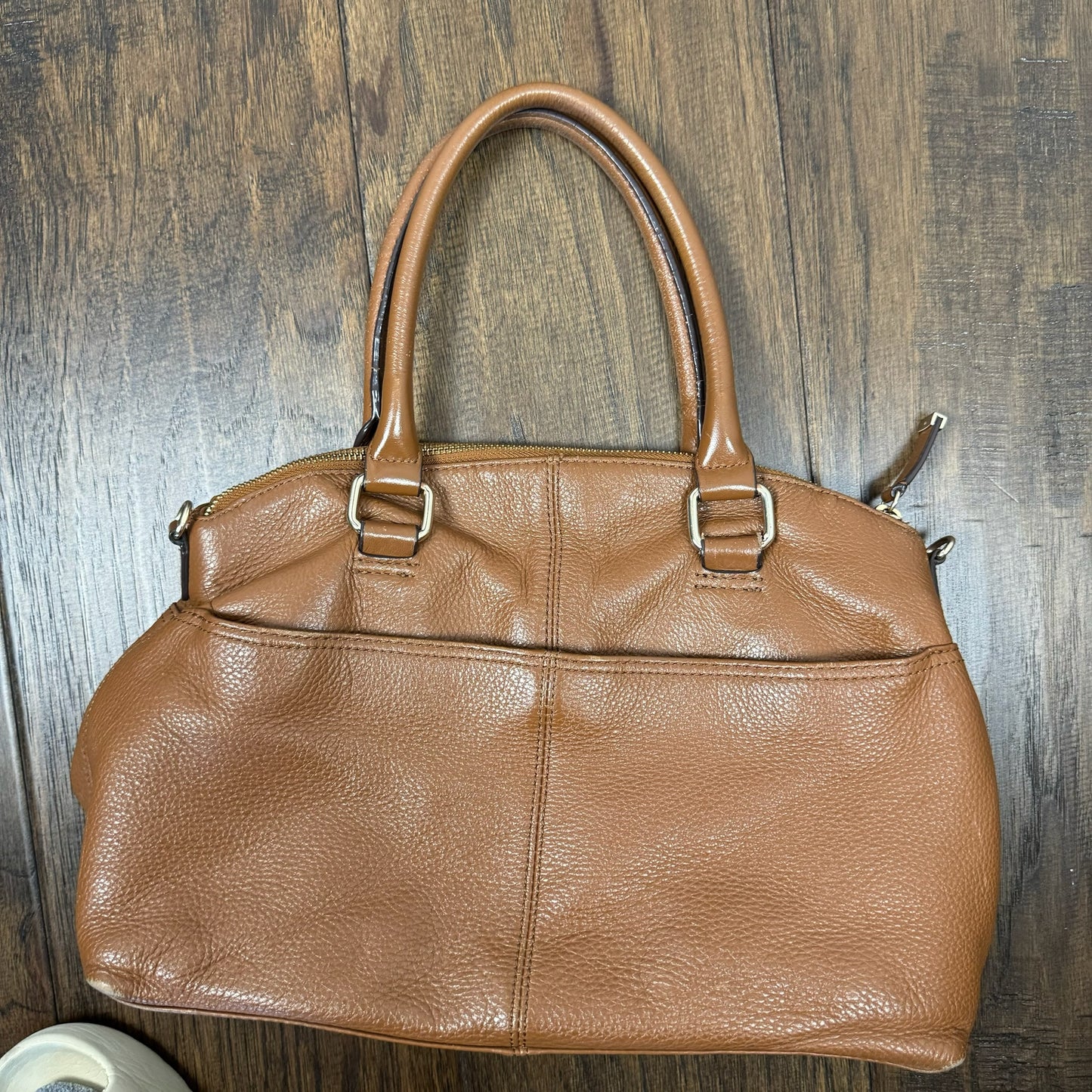 Tan Genuine Leather Locket Shoulder Bag