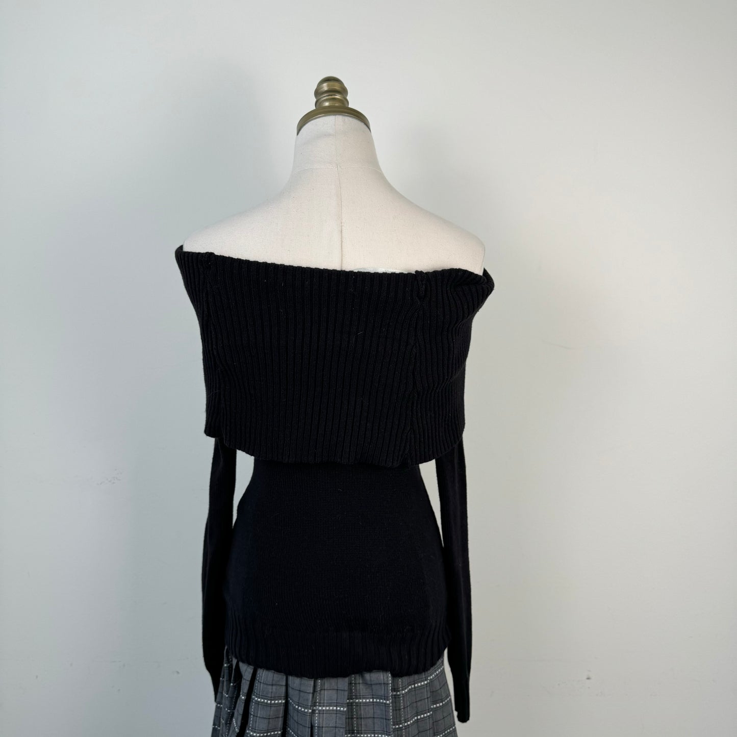 Guess Black Knit Off Shoulder Sweater