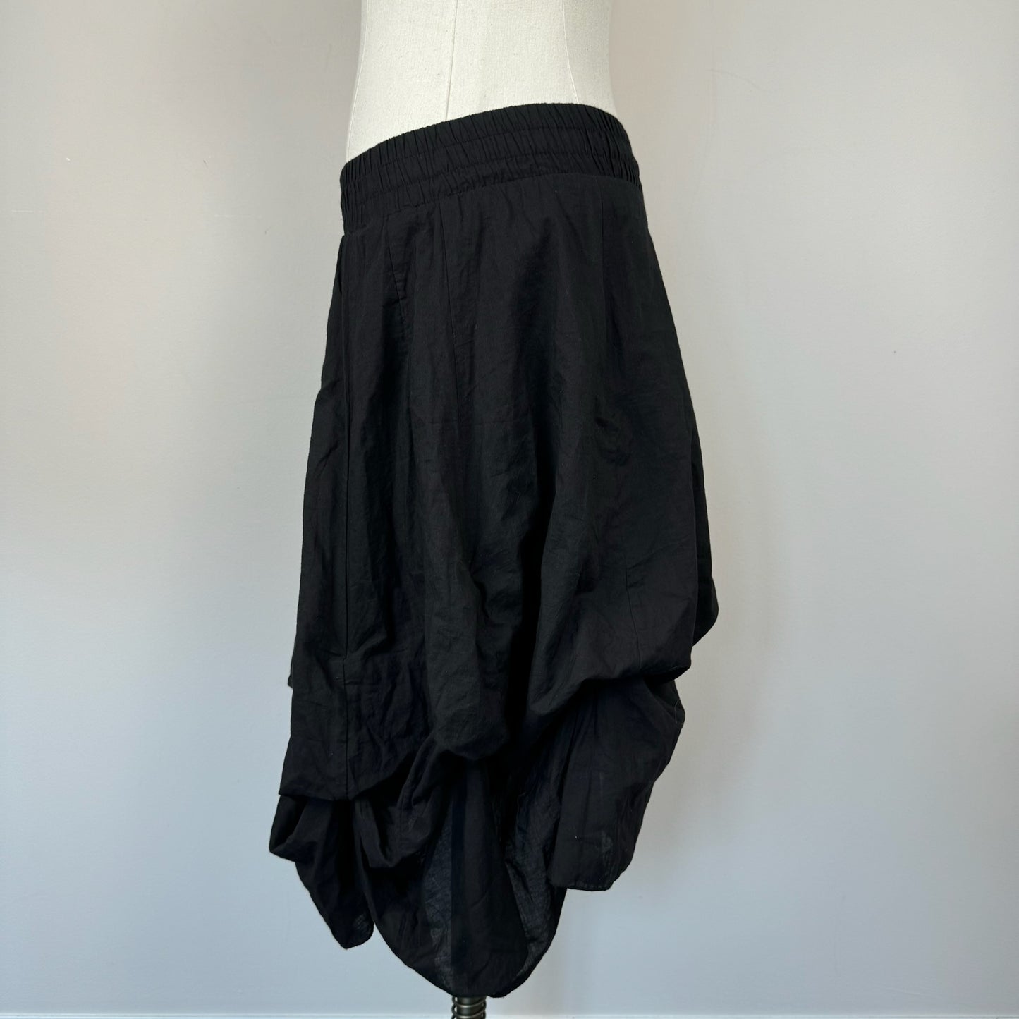 Black Bubble Midi Skirt