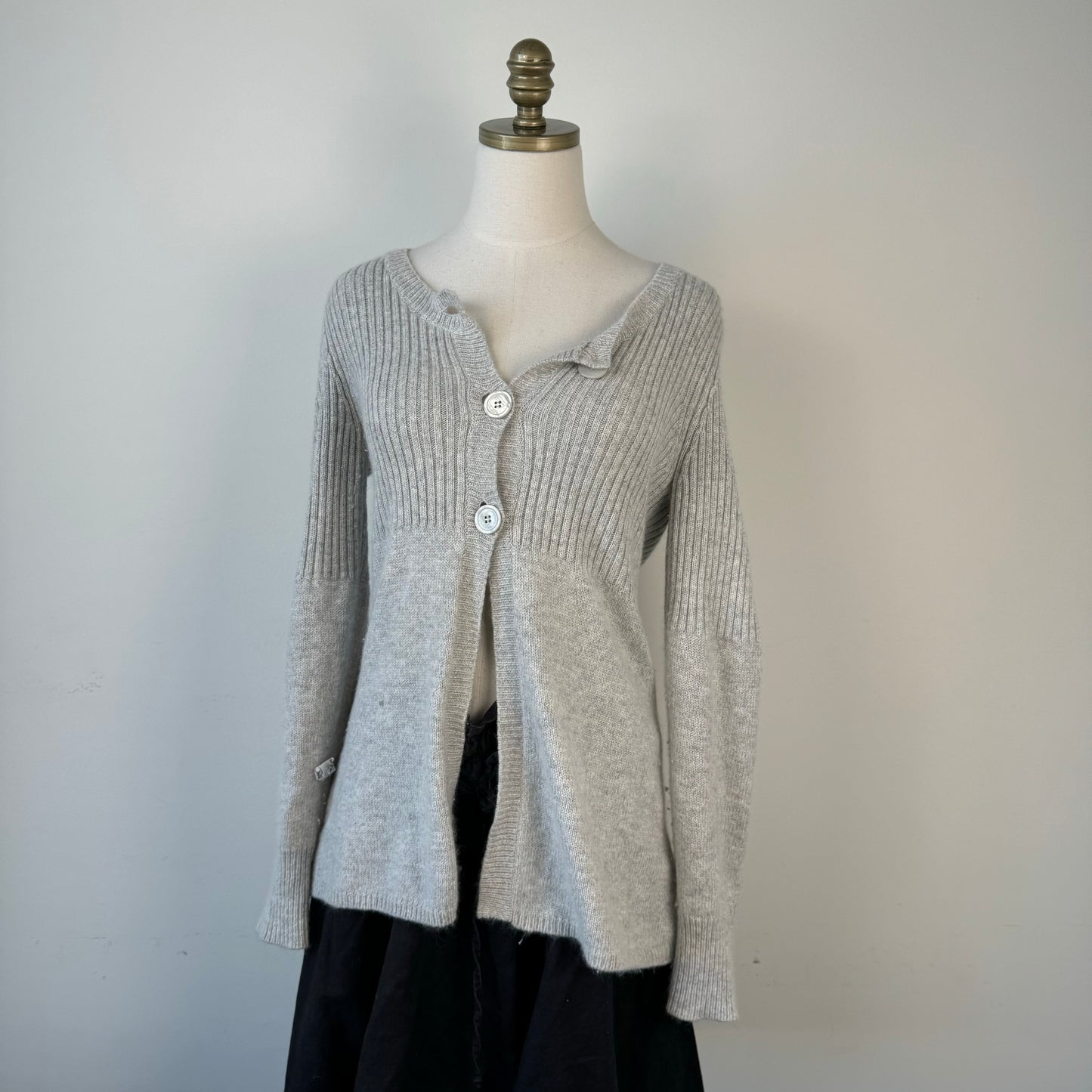 Grey Babydoll Open Front Cardigan