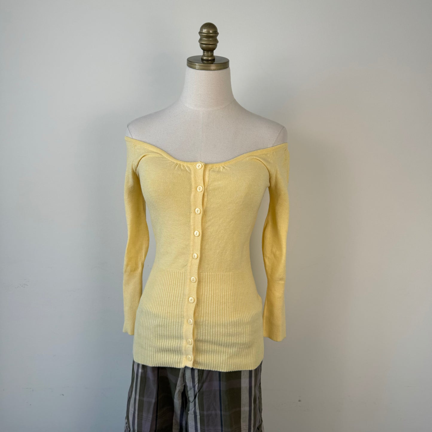 Butter Yellow Dainty Off Shoulder Top