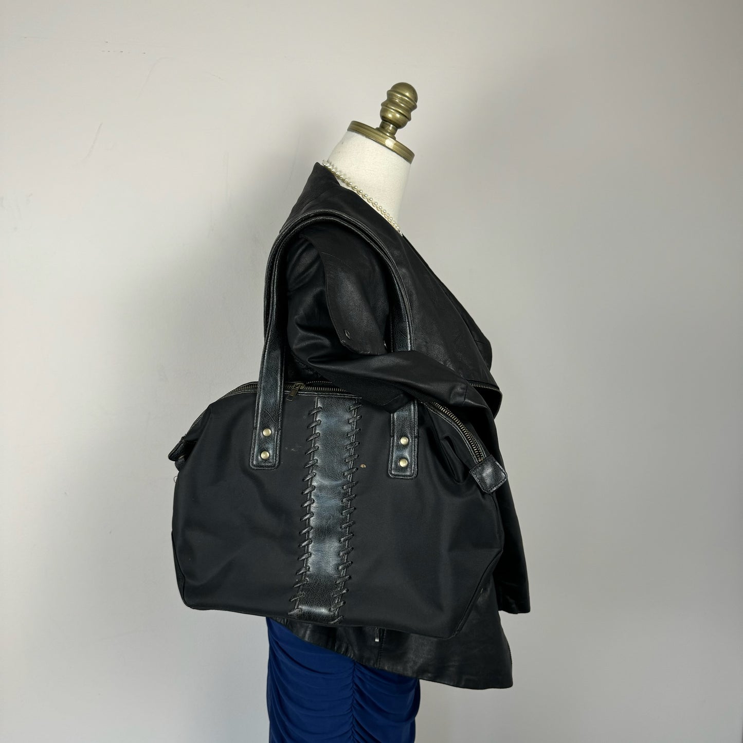 Western Gold Studded Black Shoulder Bag