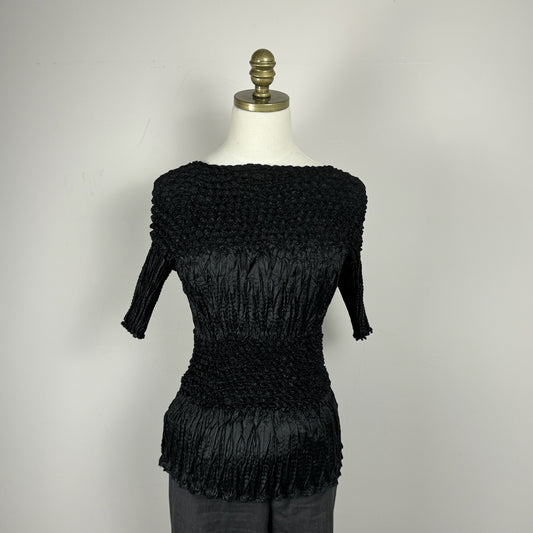 Vintage Black Textured Top
