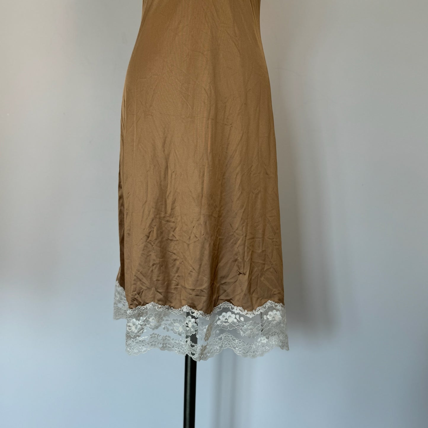 Vintage Lace Trim Rose Slip Dress