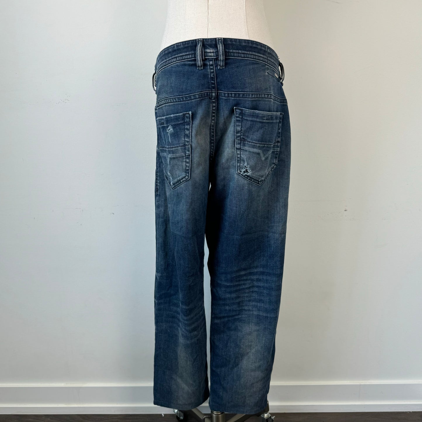 Diesel Faded Dark Wash Low Rise Jeans