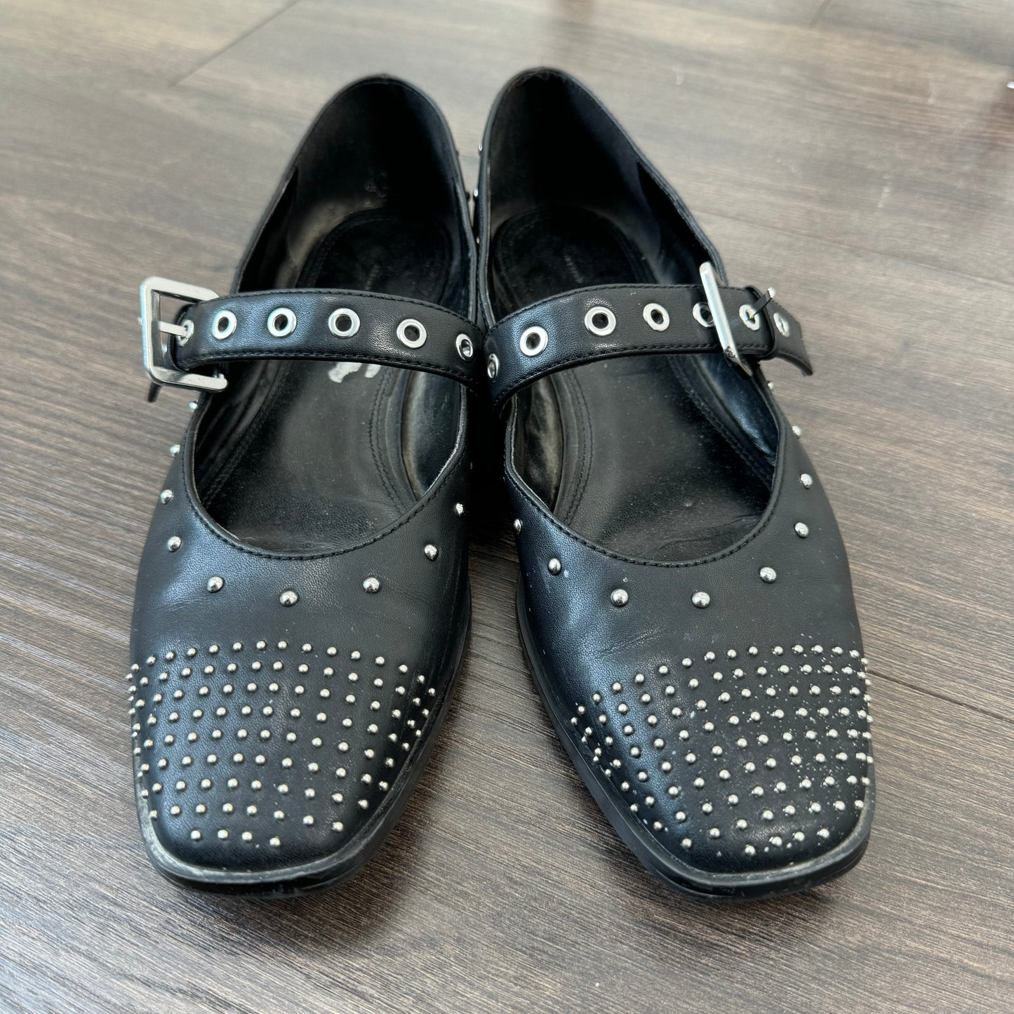 Black Studded Ballet Flats (US 7.5/8)