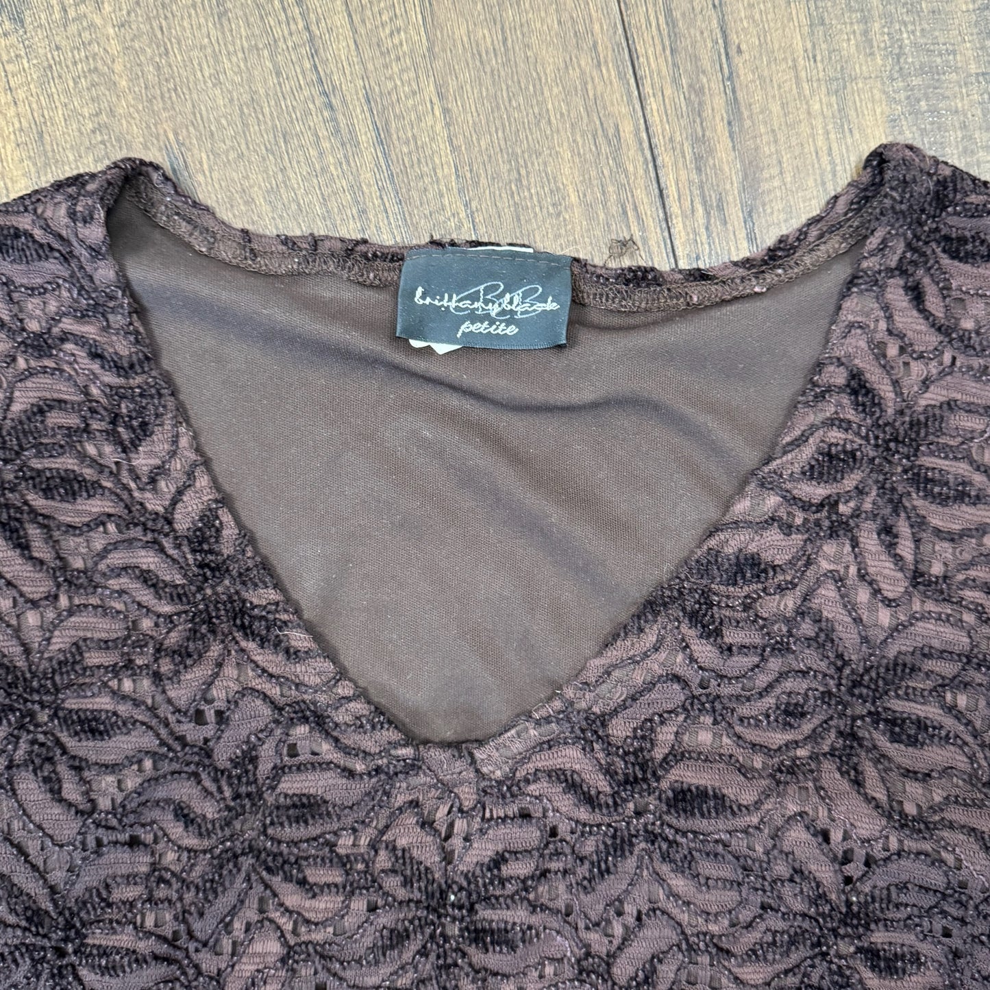 Vintage Brown Lace Top