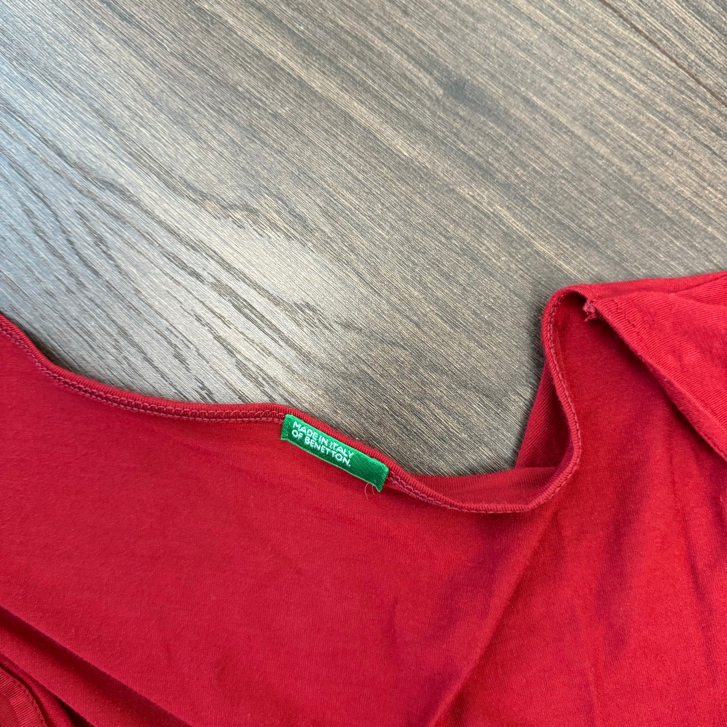 Red Slinky Off Shoulder / Cowl Neck Long Sleeve Top