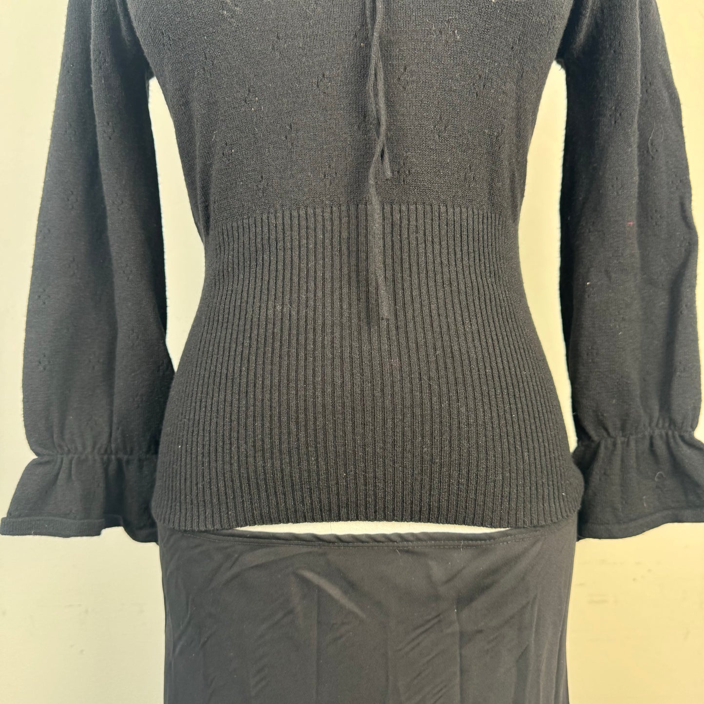 Off Shoulder Bell Sleeve Knit Top