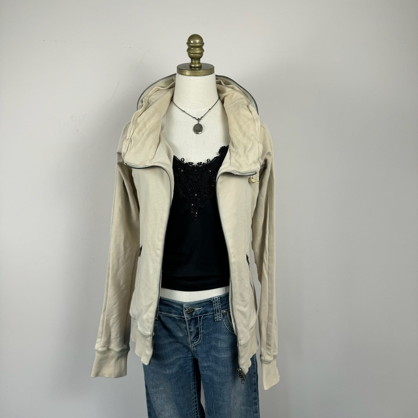 Parasuco Beige Double Zip Sweater