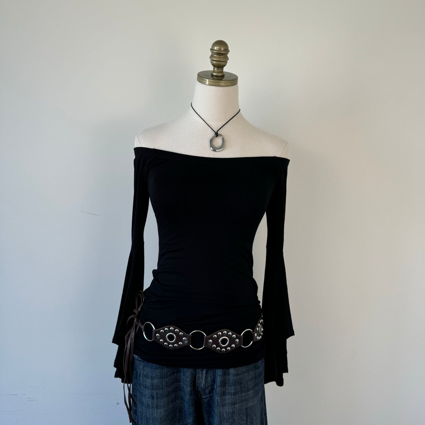 Boho Brown Tassle Studded Belt