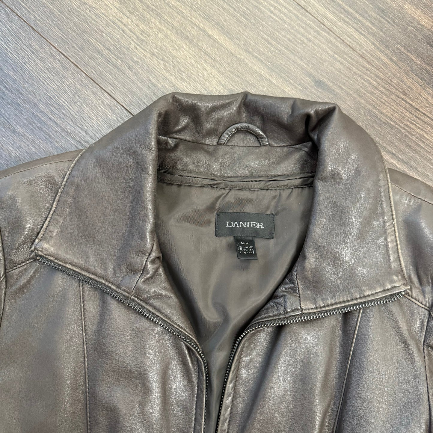 Danier Brown Double Zip Leather Jacket