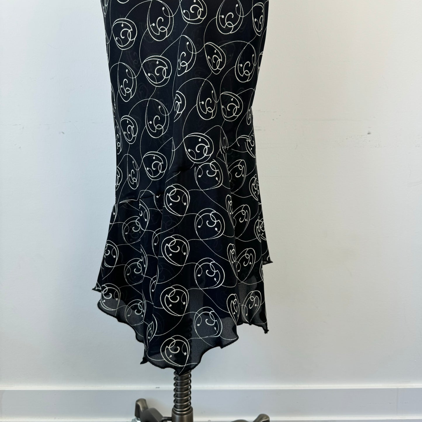 Vintage Semi Sheer Asymmetric Midi Skirt