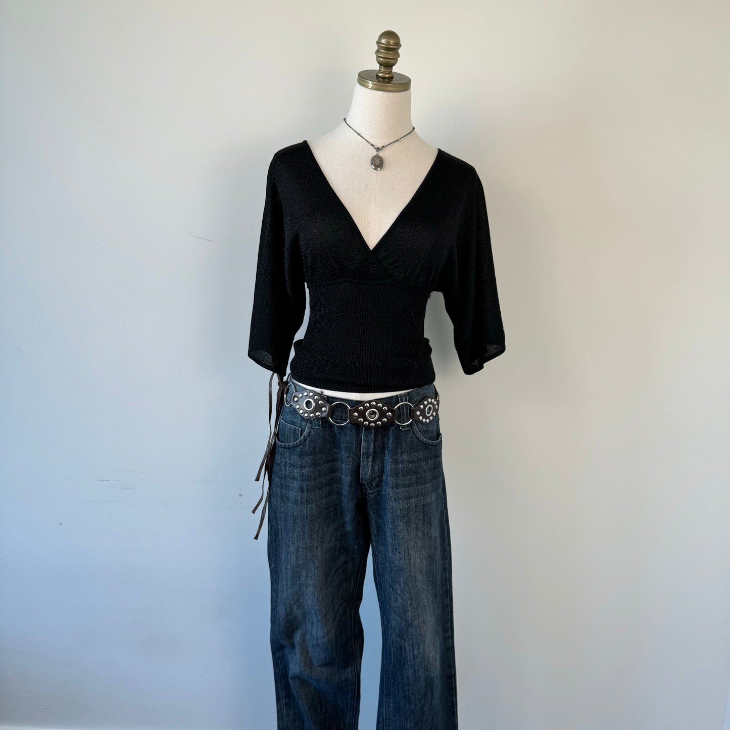 Y2K Black Knit Top