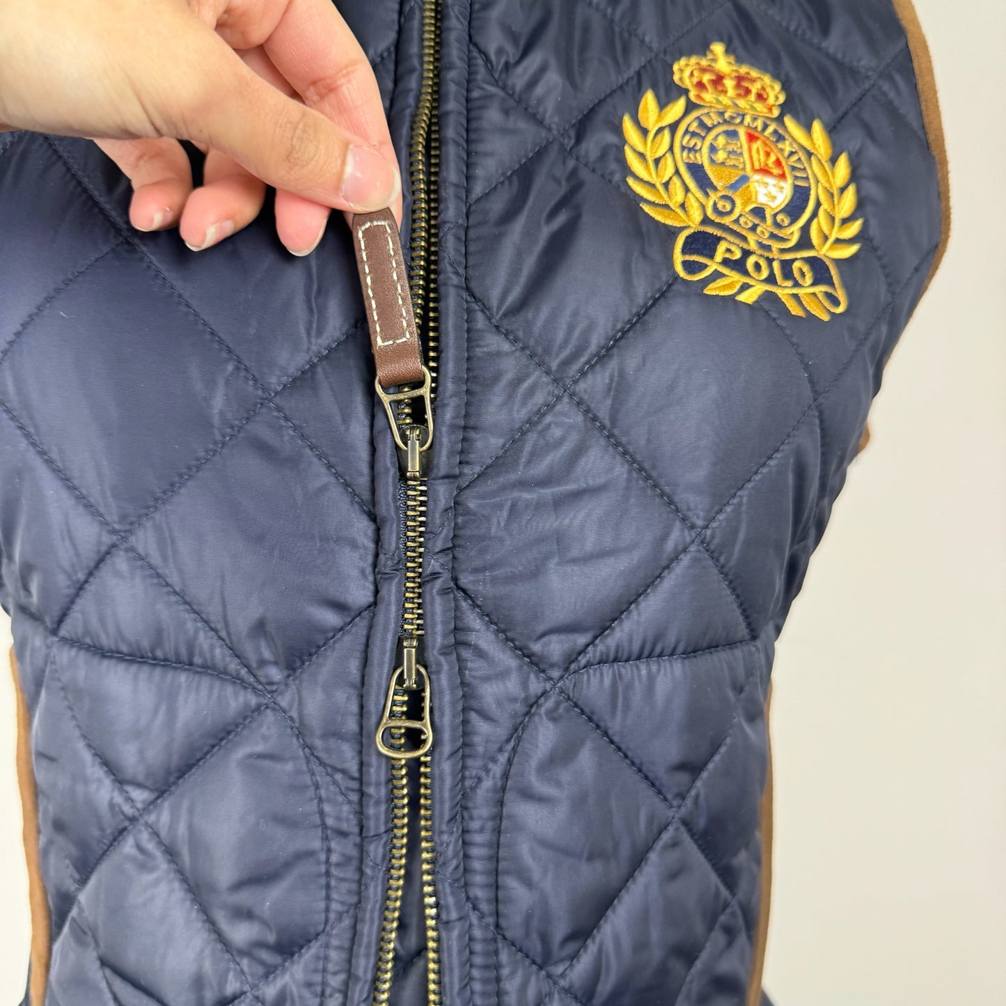 Polo Navy Zip Up Vest