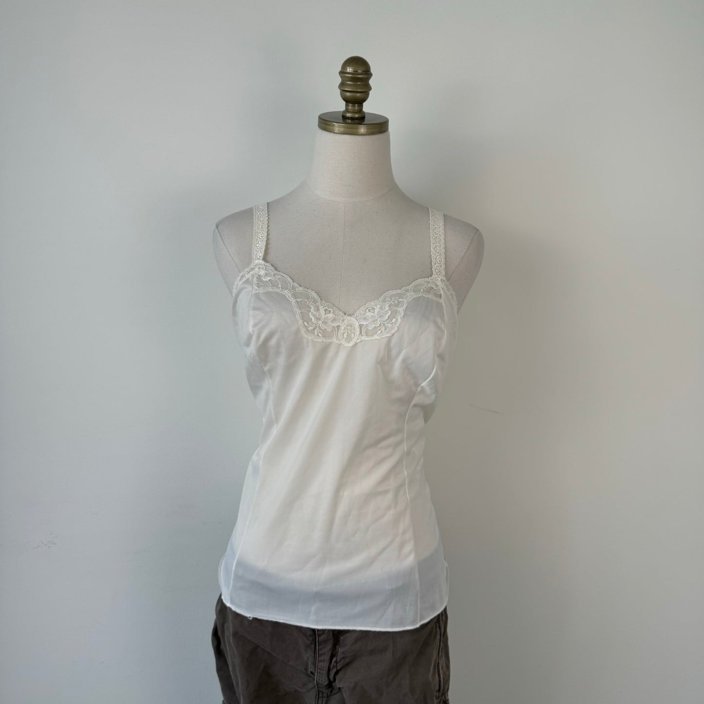 Vintage Cream Lace Trim Top
