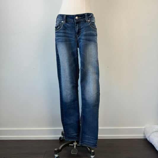 Silver Y2K Low Rise Slim Cut Jeans
