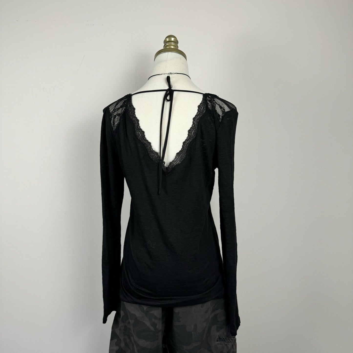 Off The Shoulder Lace Trim Sweater