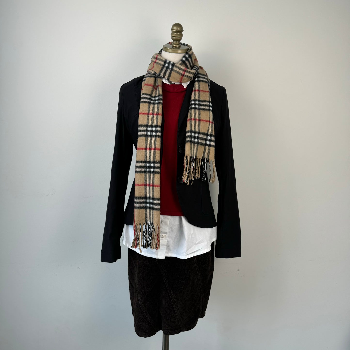 Plaid Soft Knit Scarf