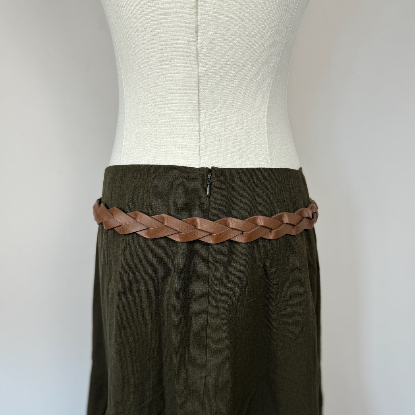 Brown Braided Leather Belt
