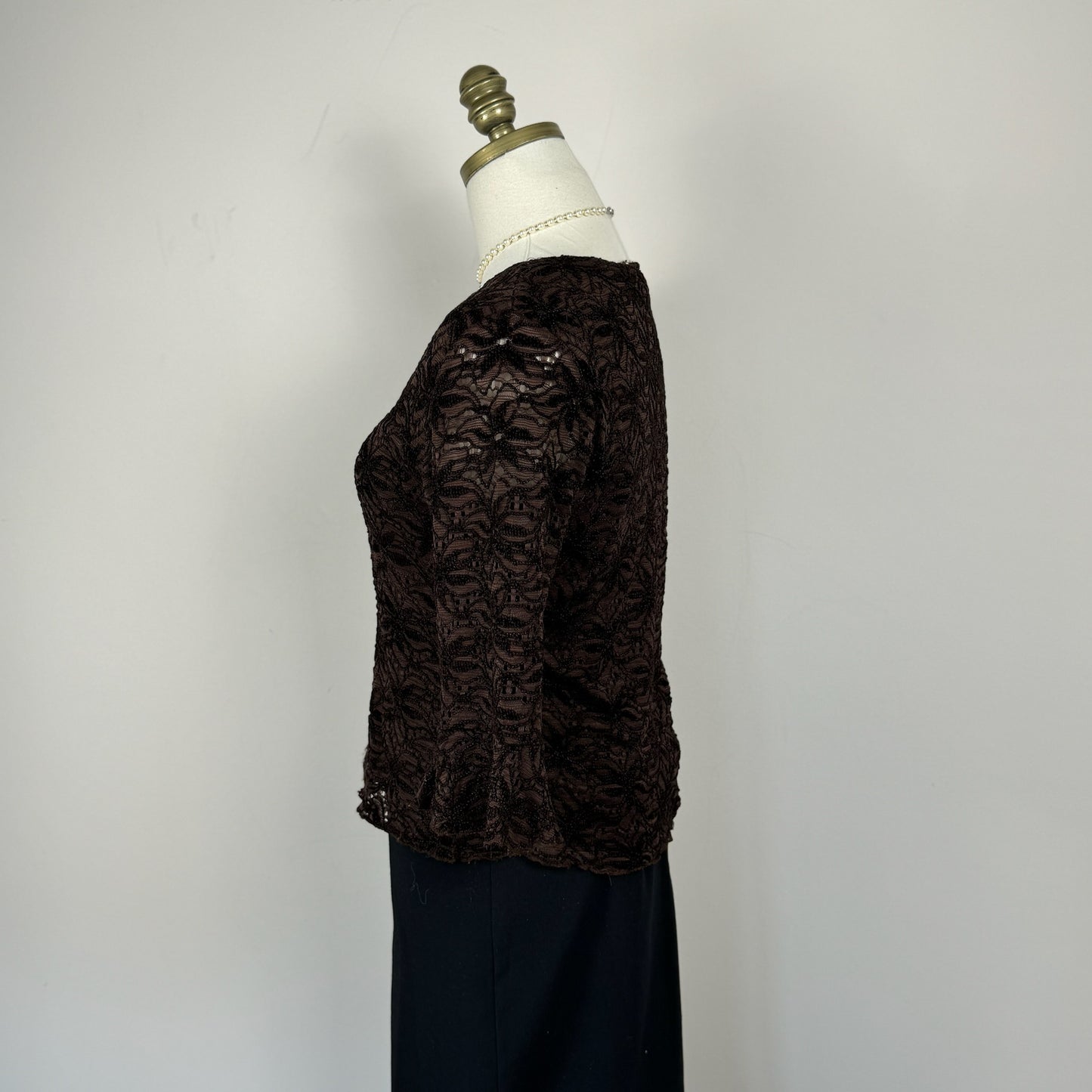 Vintage Brown Lace Top