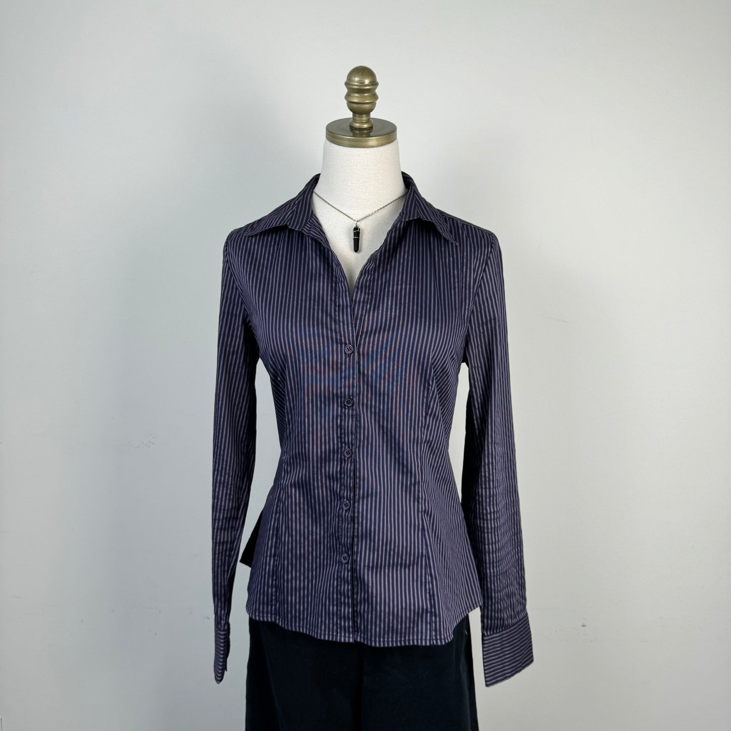 Purple Striped Button Up Shirt