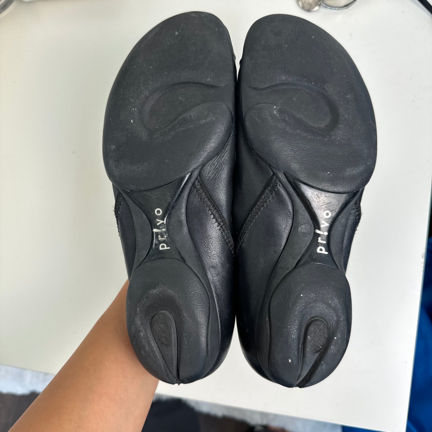 Black Leather Ballet Flats