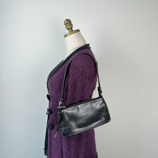 Vintage Black Leather Mini Shoulder Bag