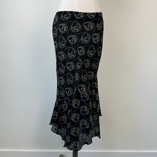 Vintage Semi Sheer Asymmetric Midi Skirt