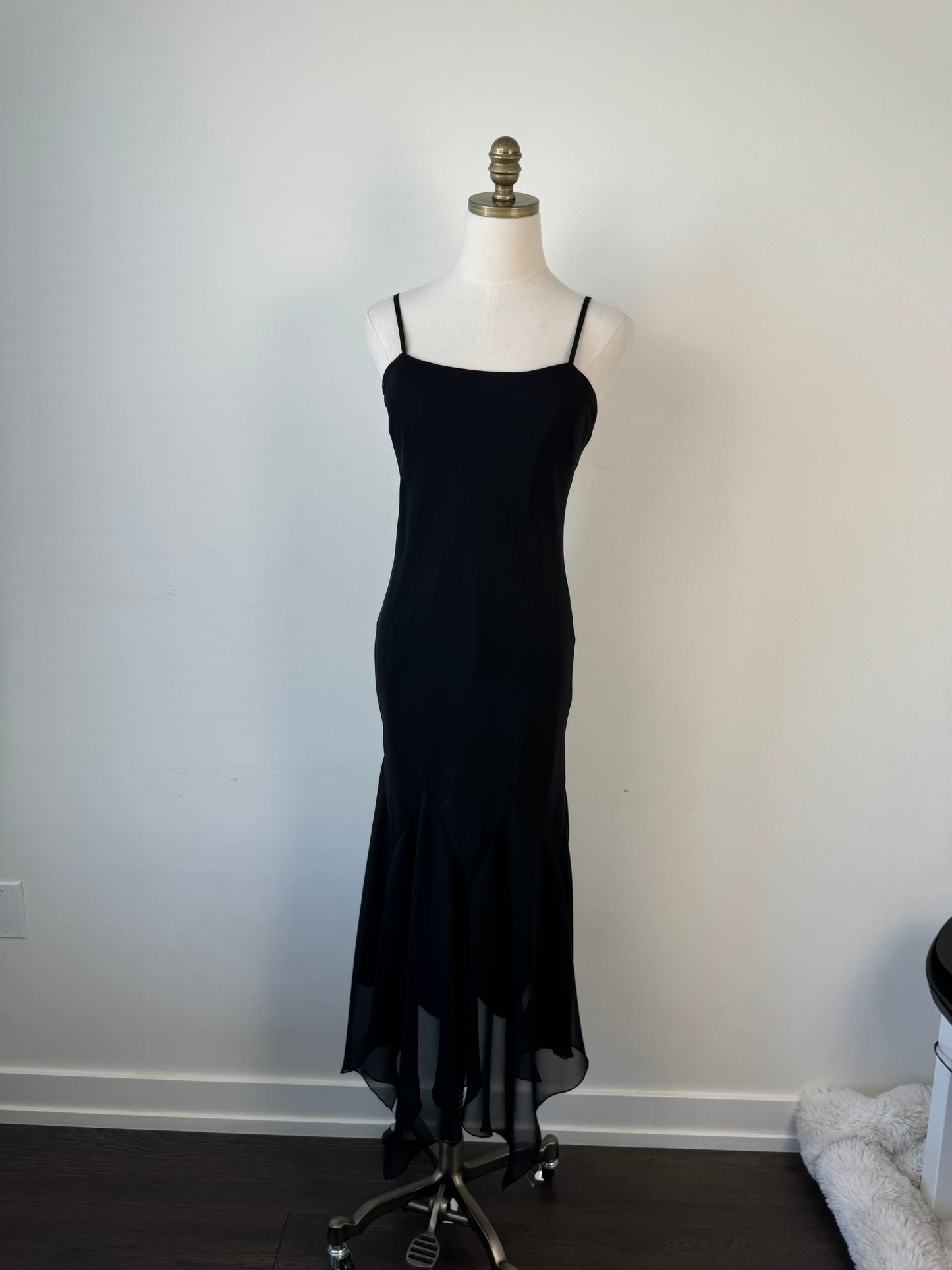 Vintage Black Fairy Ruffled Hem Dress