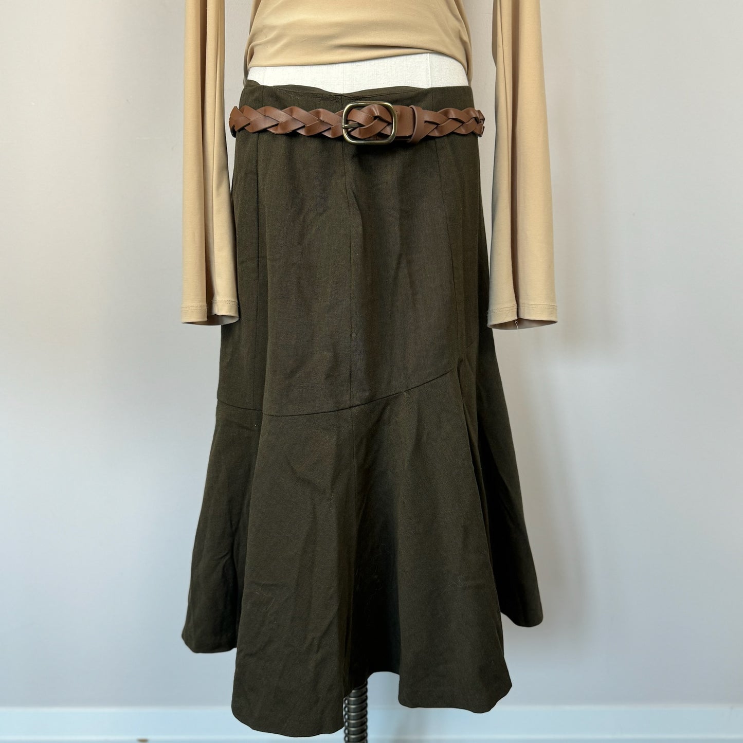 Brown Braided Leather Belt