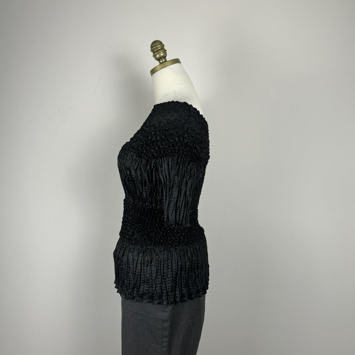 Vintage Black Textured Top