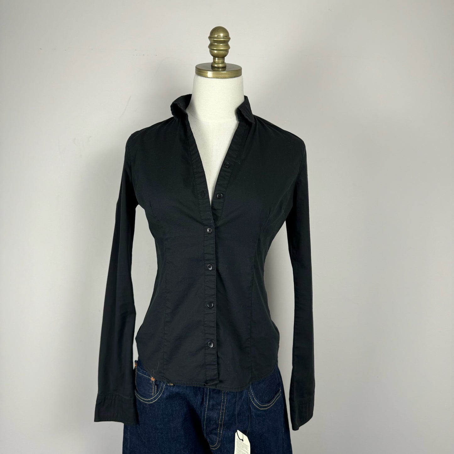 Black Fitted Button Up Shirt