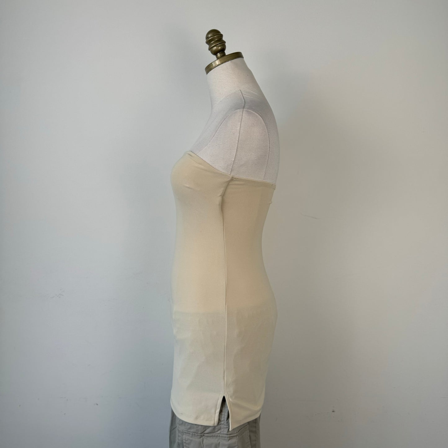 Vintage Cream Fitted Tube Top