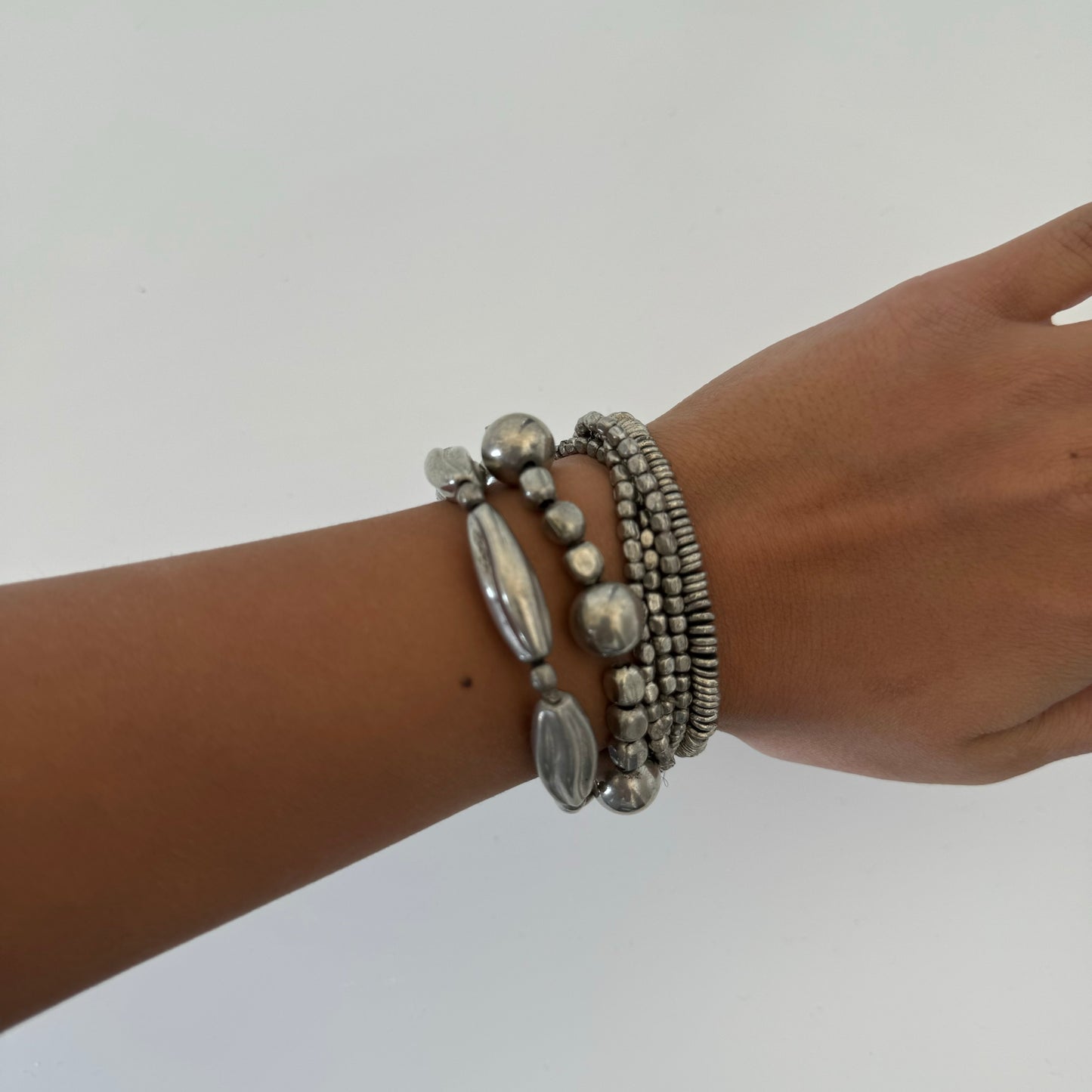 Silver Beaded Bracelet