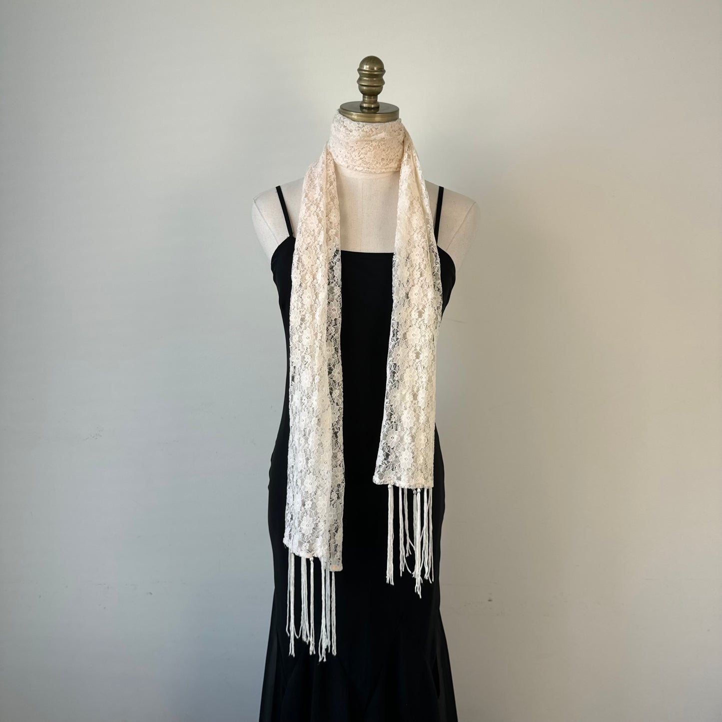 Cream Lace Scarf