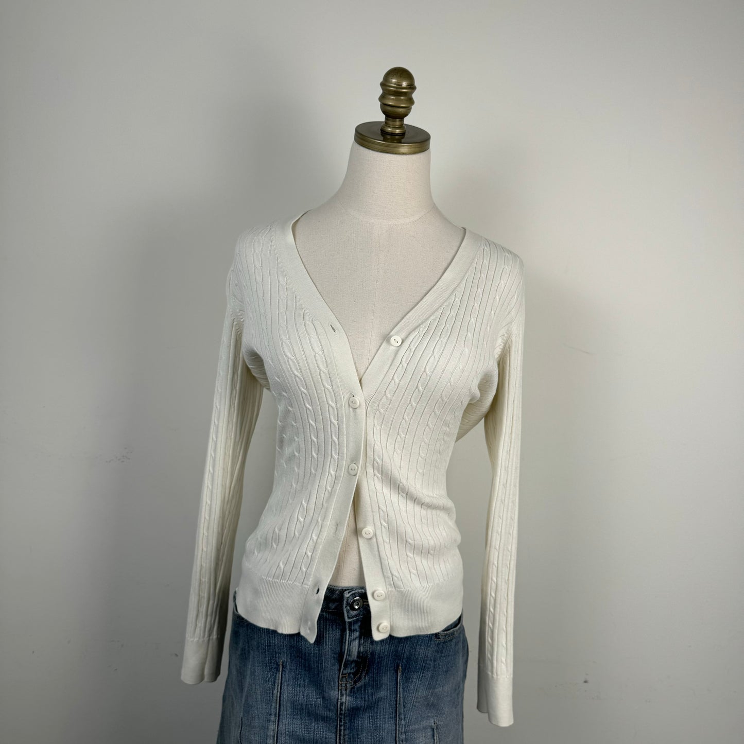 Tommy Cable Knit Fitted Cardigan