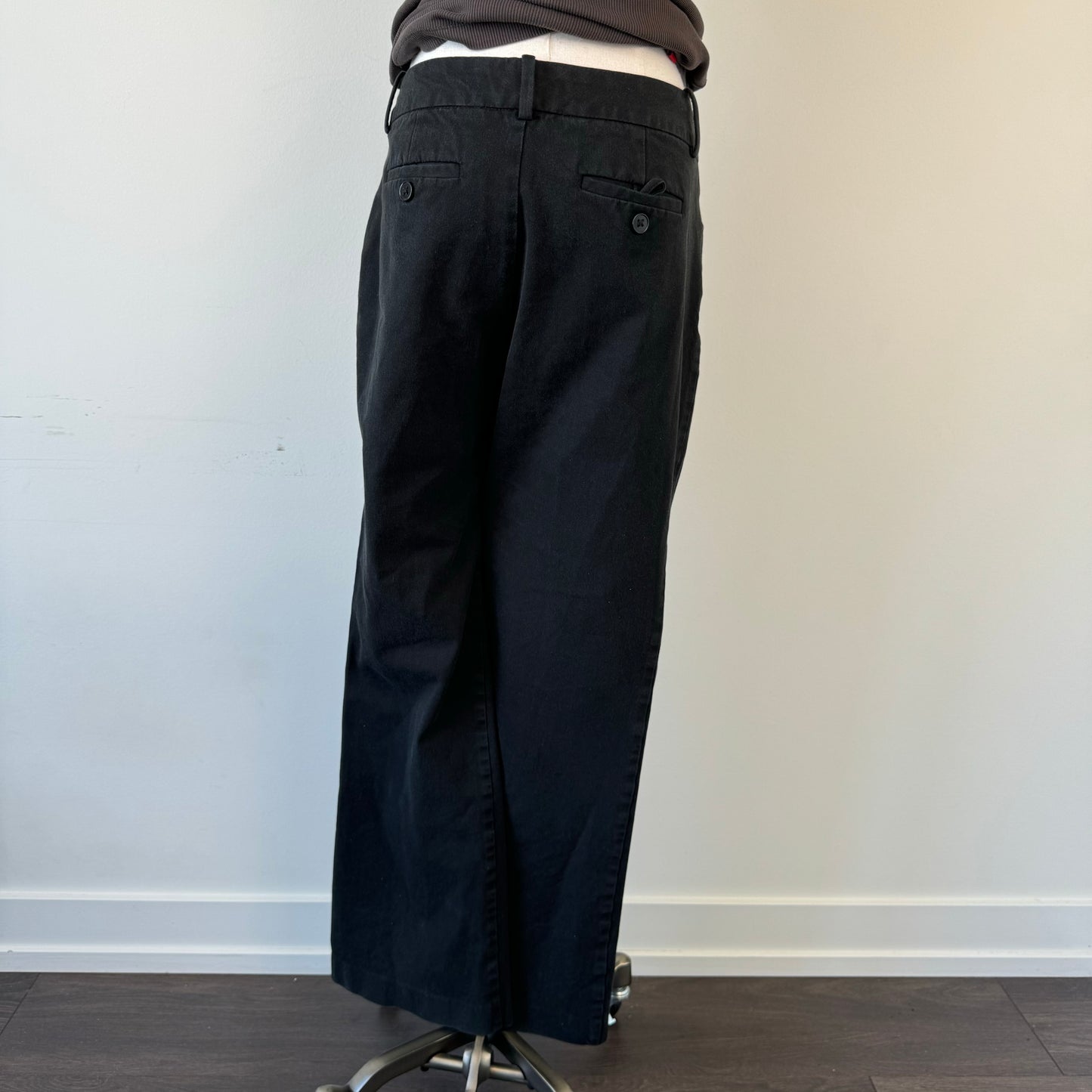 Black Low Rise Office Siren Trousers